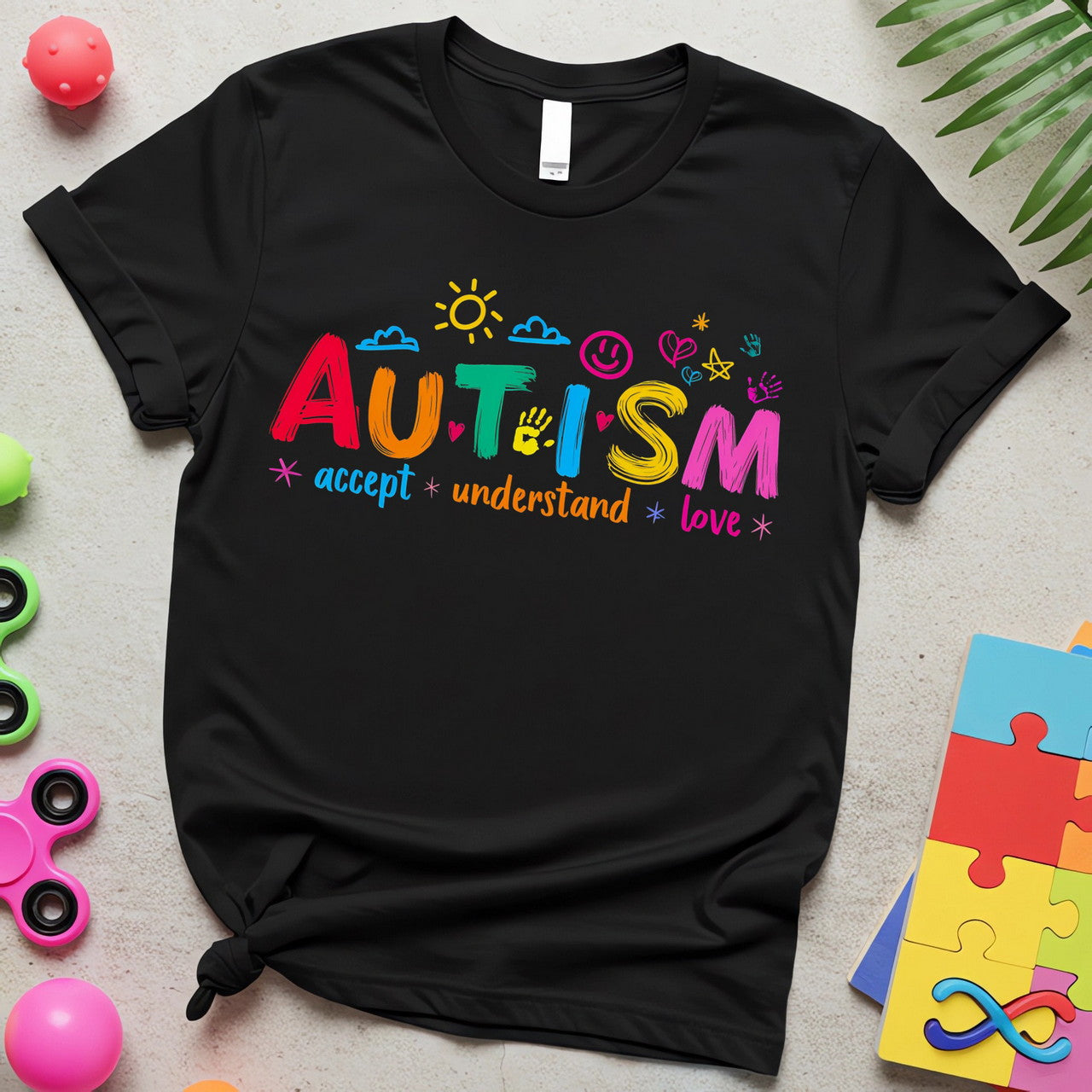 Autism Awareness – Colorful Doodle Edition (Accept, Understand, Love)