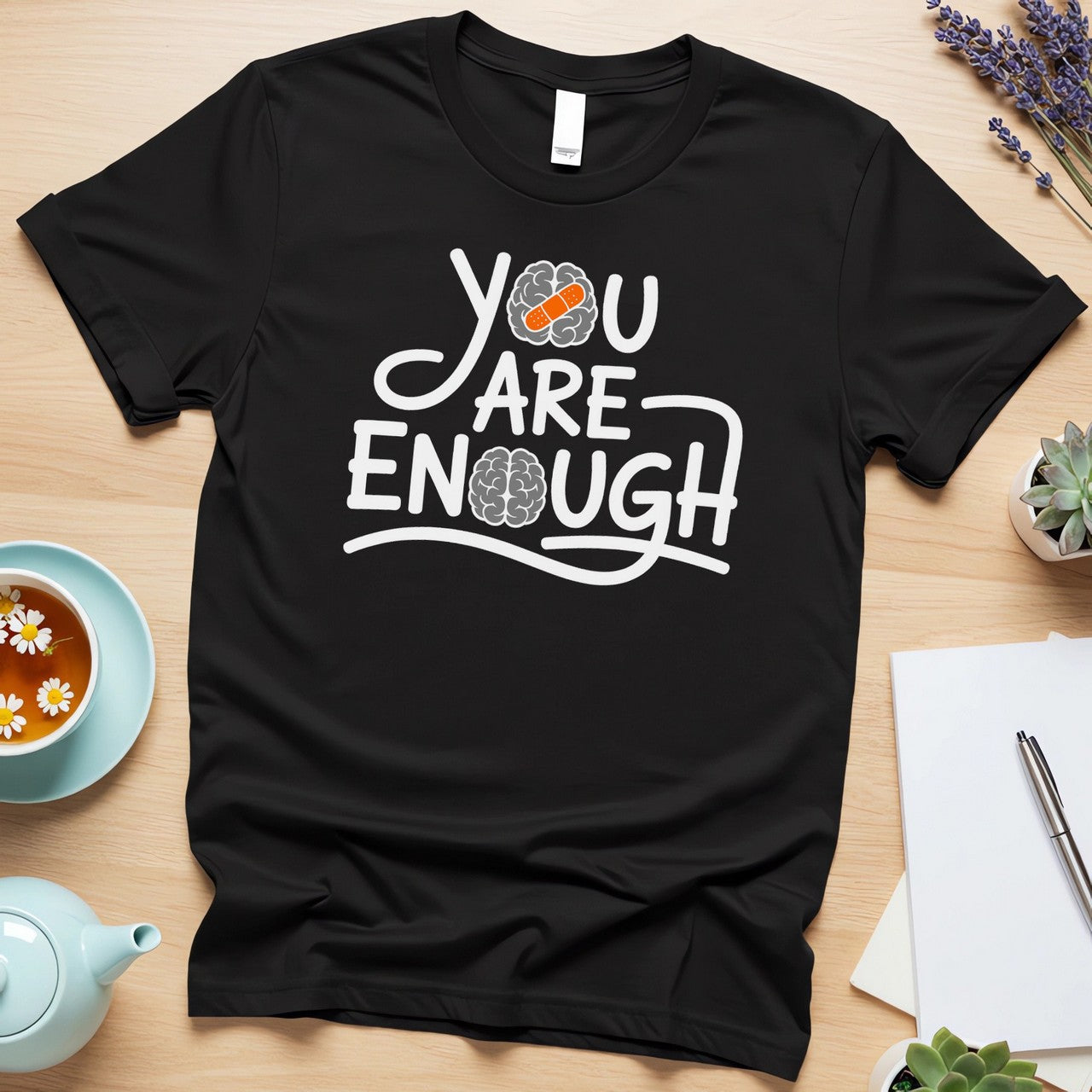 You Are Enough (Mental Health Affirmation with Healing Brain)