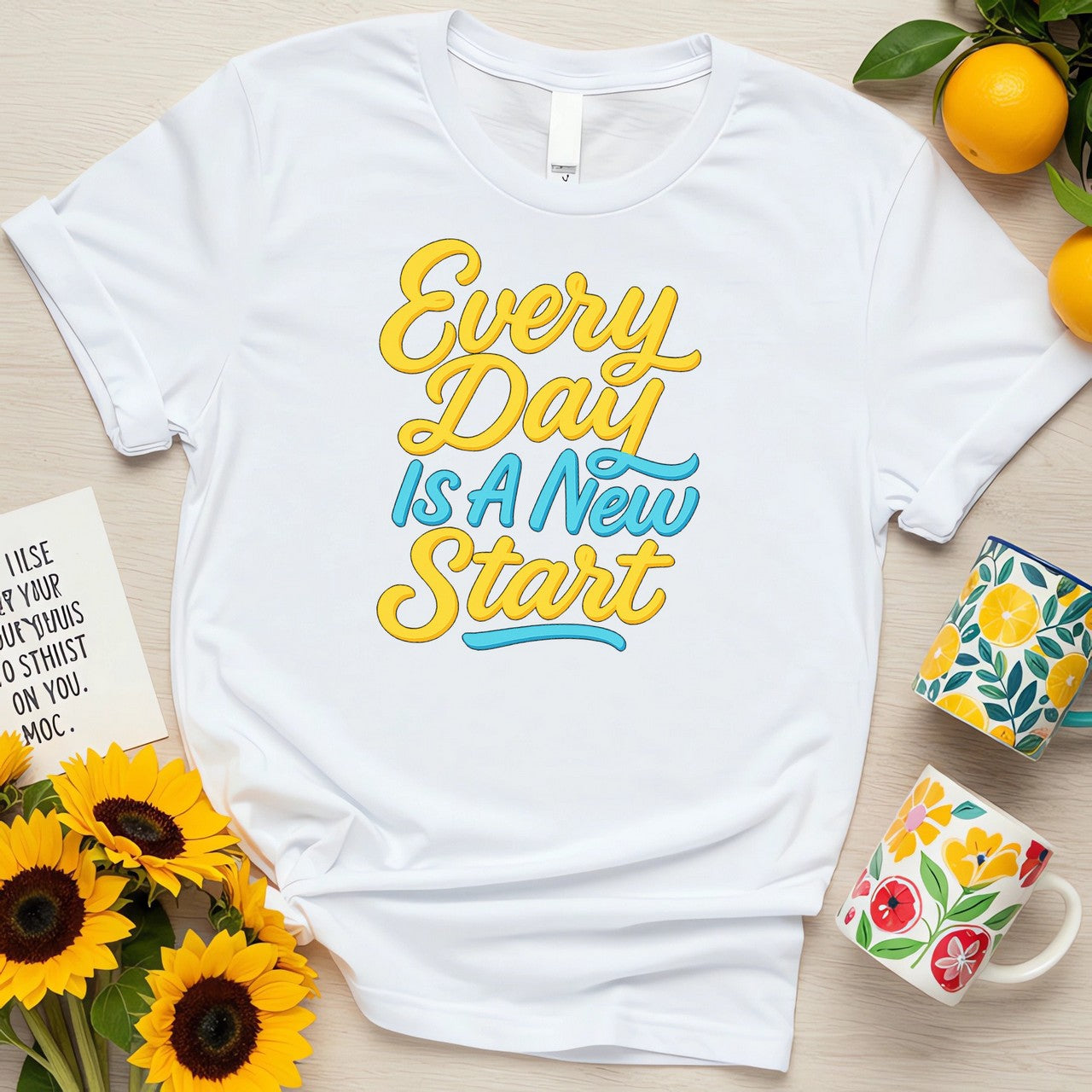 Every Day Is A New Start (Bright Script Positivity Design)