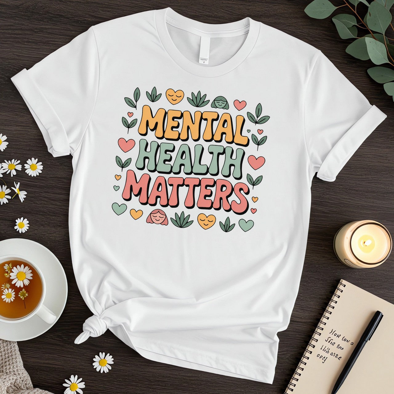 Colorful “Mental Health Matters” Floral Graphic (Mental Wellness Design)