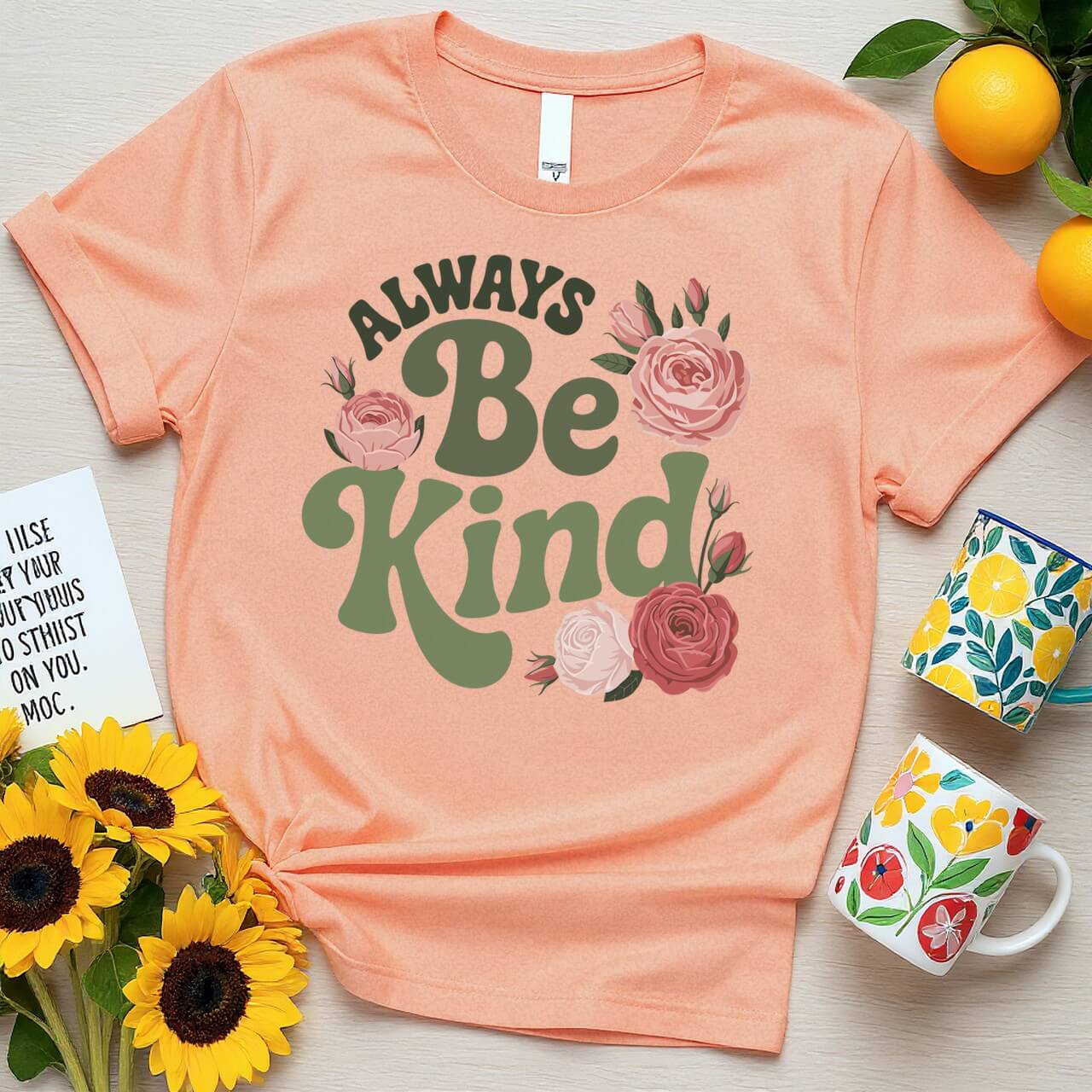 Elegant Floral Graphic (Always Be Kind Rose Design)