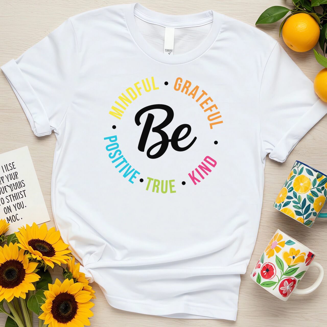 Colorful Positivity Circle (Be Kind Grateful Mindful Design)