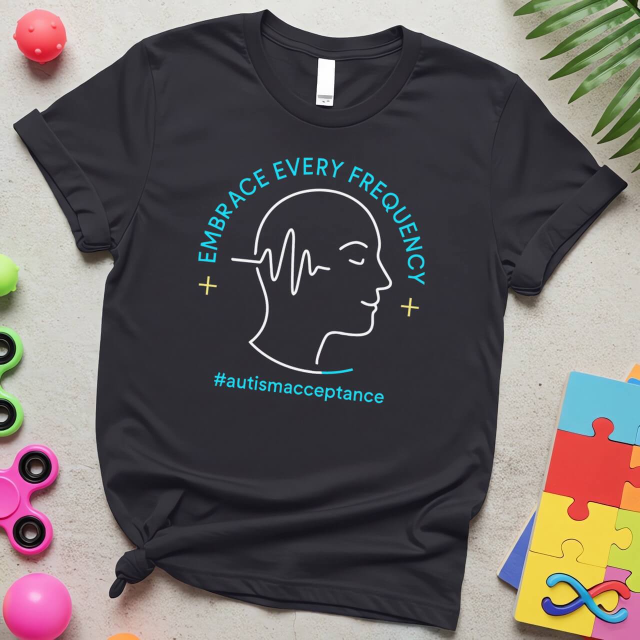 Embrace Every Frequency Autism Awareness Headline Graphic