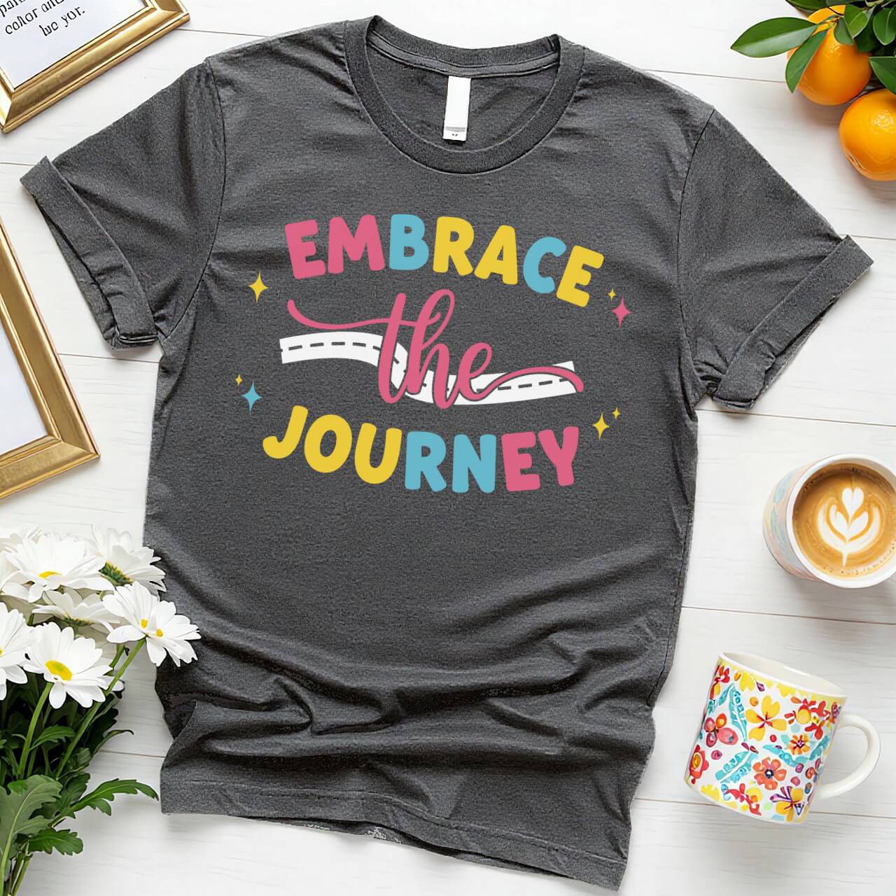 Pastel Script Graphic (Embrace the Journey Road Design)