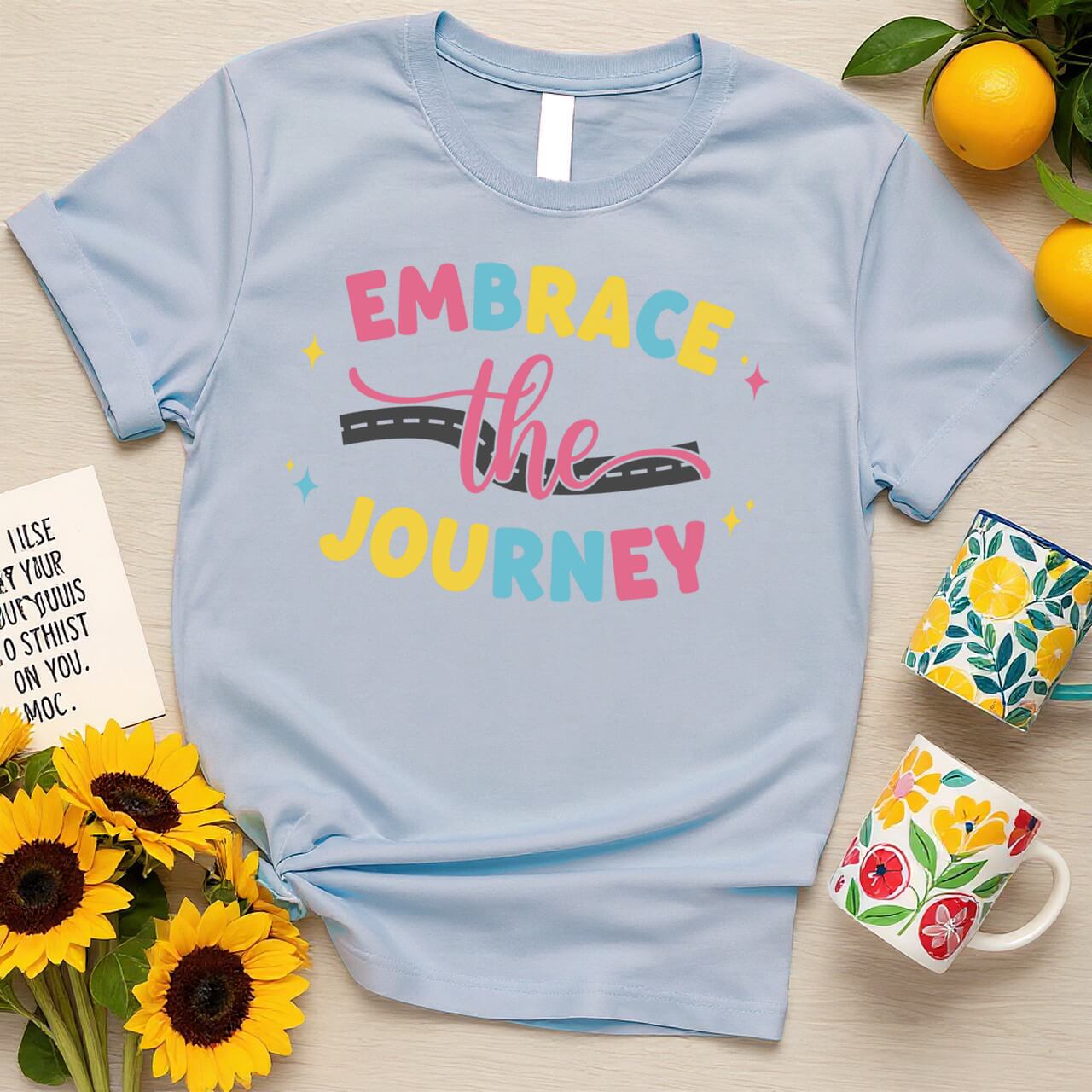 Pastel Script Graphic (Embrace the Journey Road Design)