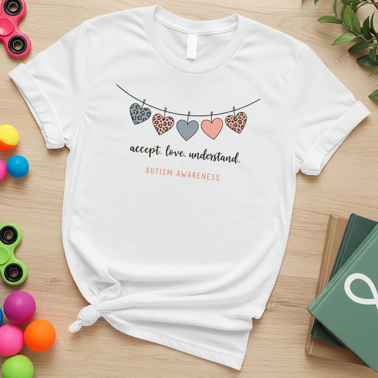 Hanging Patterned Hearts (Accept Love Understand Autism Awareness)
