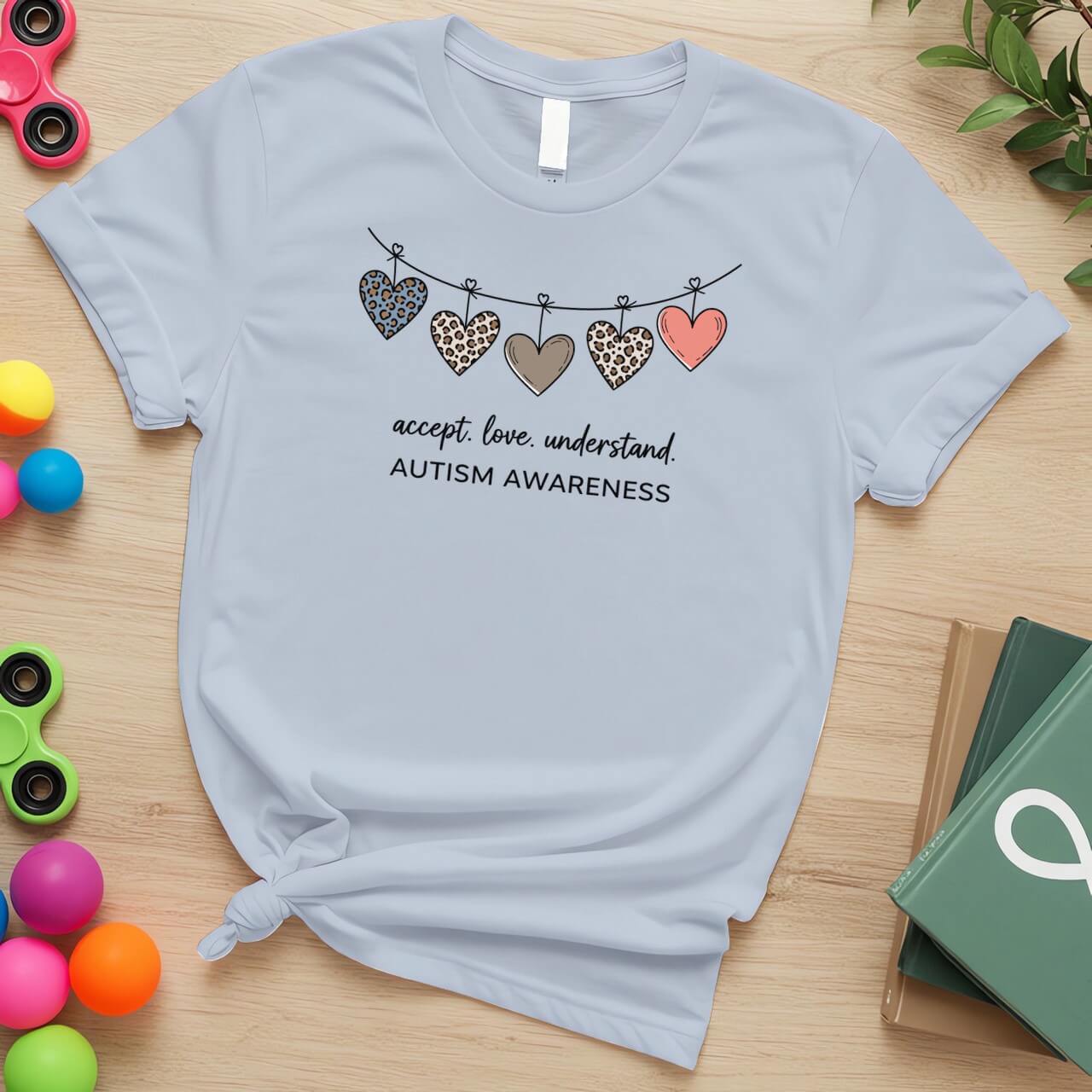 Neutral & Animal Print Hearts (Accept Love Understand Autism Awareness)