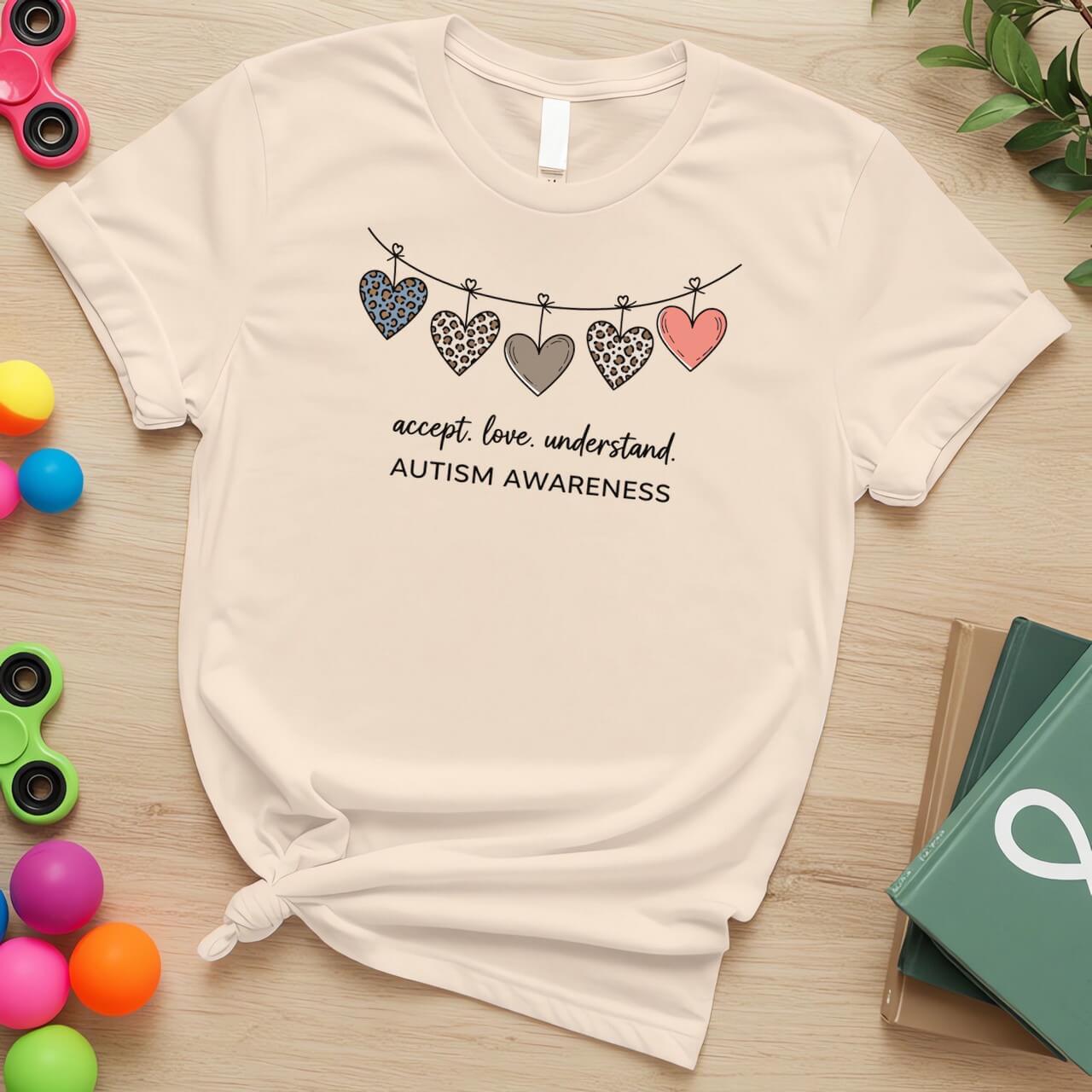 Neutral & Animal Print Hearts (Accept Love Understand Autism Awareness)