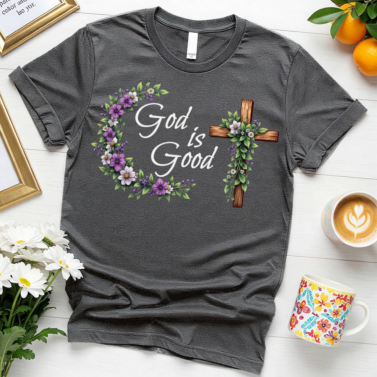Elegant Wreath Design (God is Good Christian Faith Graphic)