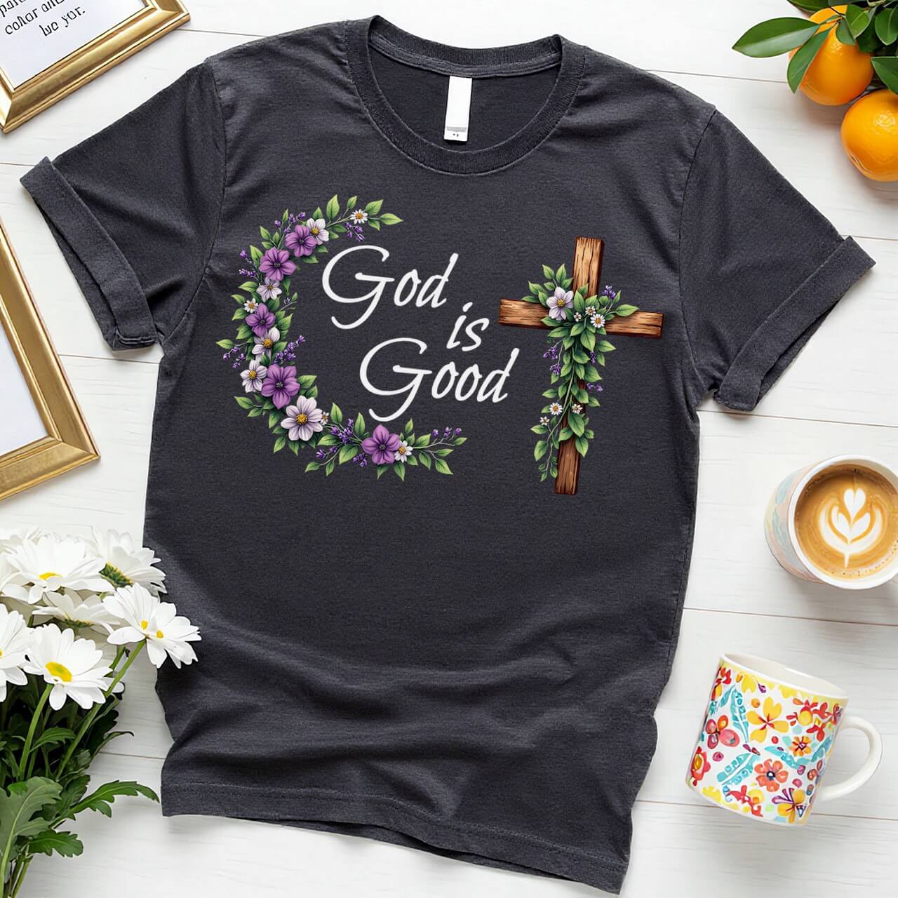 Elegant Wreath Design (God is Good Christian Faith Graphic)