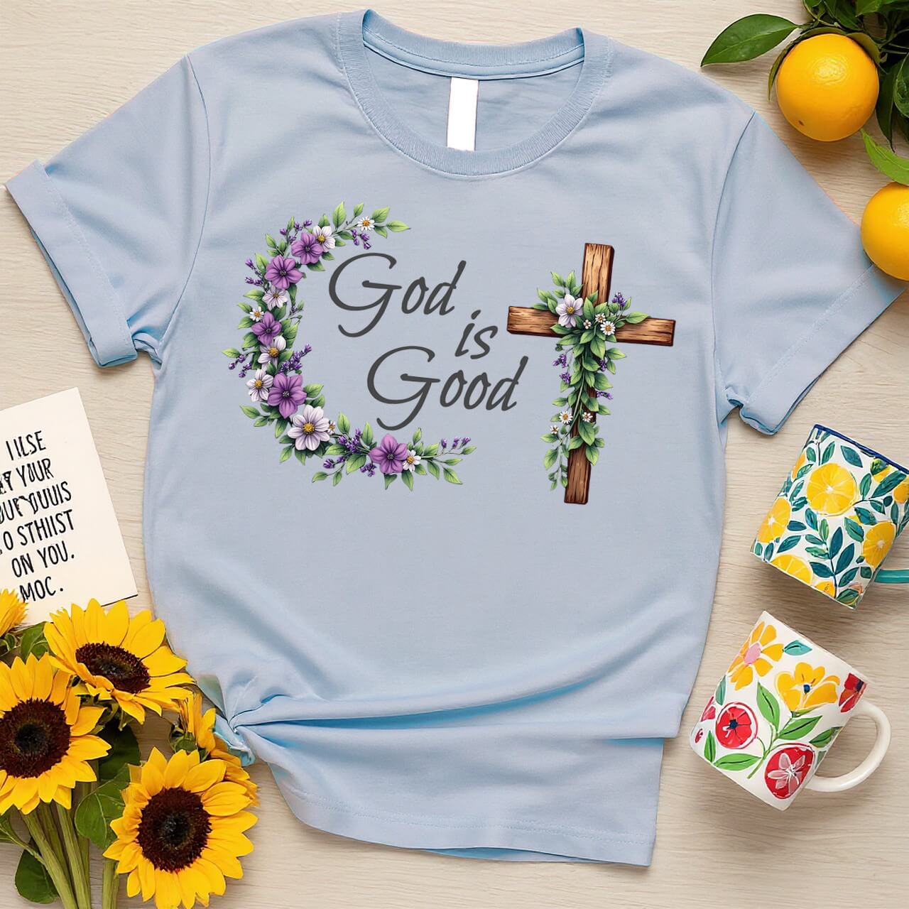 Elegant Wreath Design (God is Good Christian Faith Graphic)