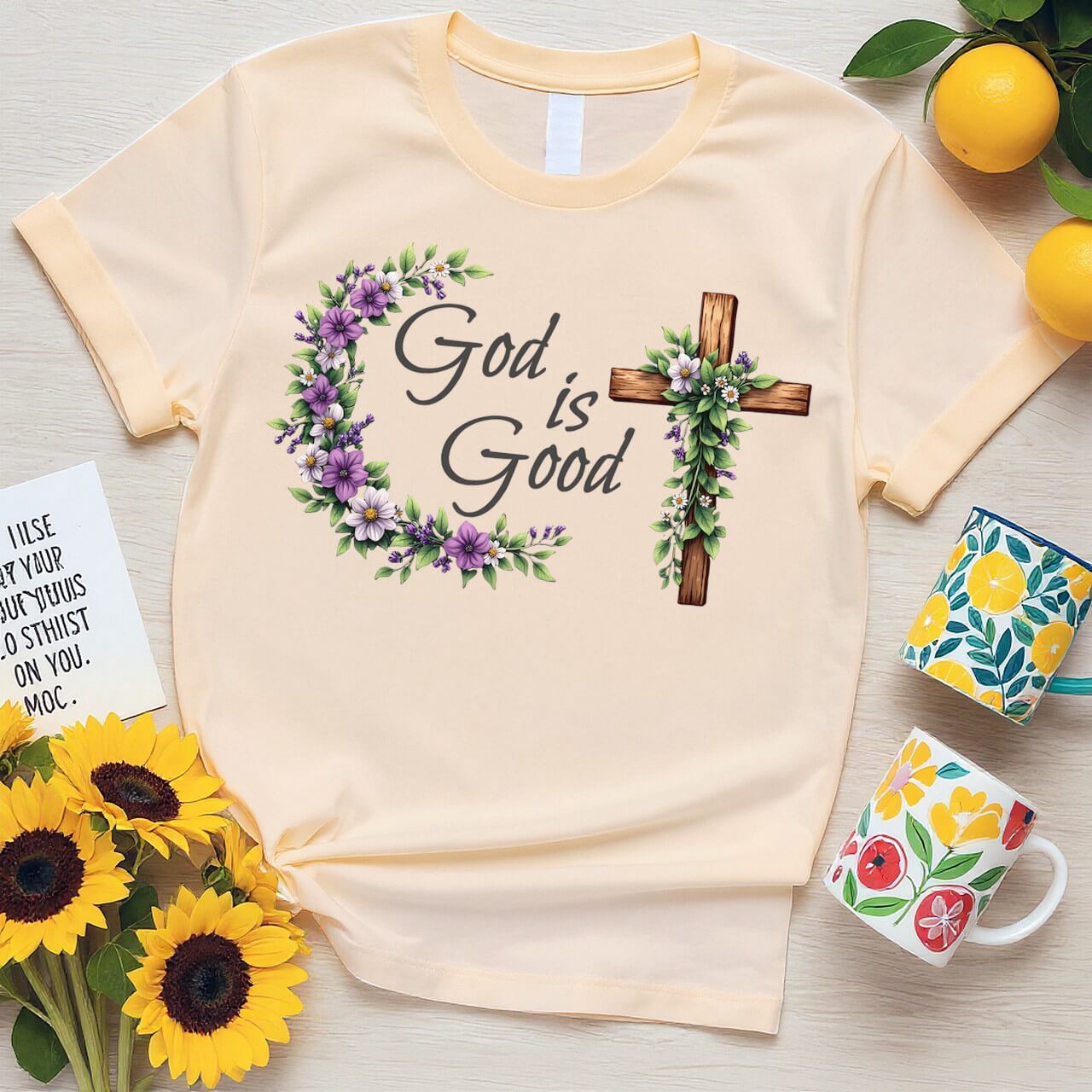 Elegant Wreath Design (God is Good Christian Faith Graphic)