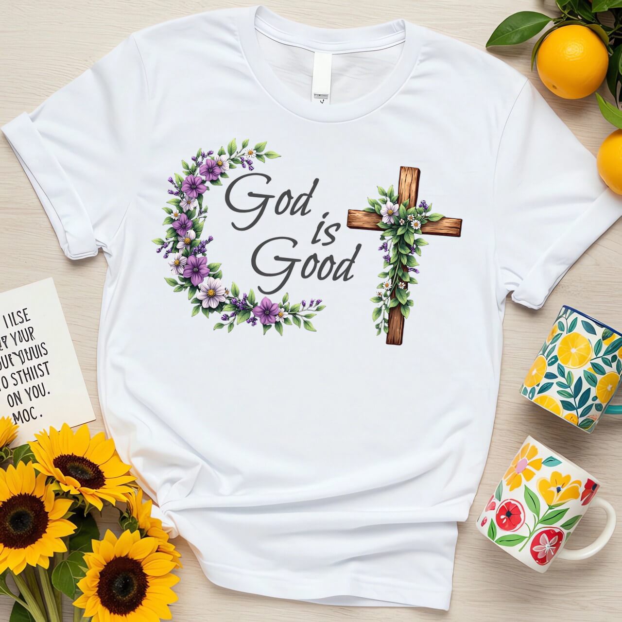 Elegant Wreath Design (God is Good Christian Faith Graphic)