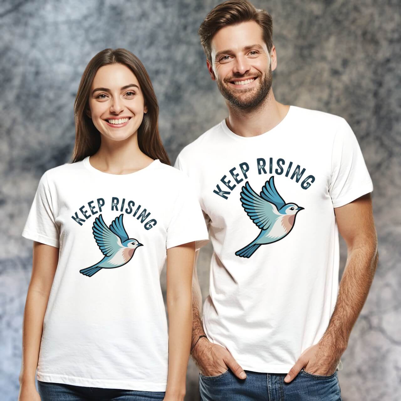 Motivational Bird Graphic (Keep Rising Bluebird Design)