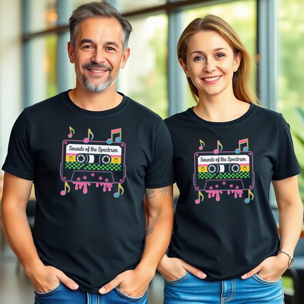 Sounds of the Spectrum Autism Acceptance Retro Cassette Design
