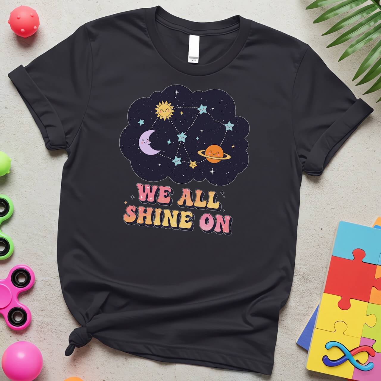 We All Shine On Autism Acceptance Cosmic Space Design