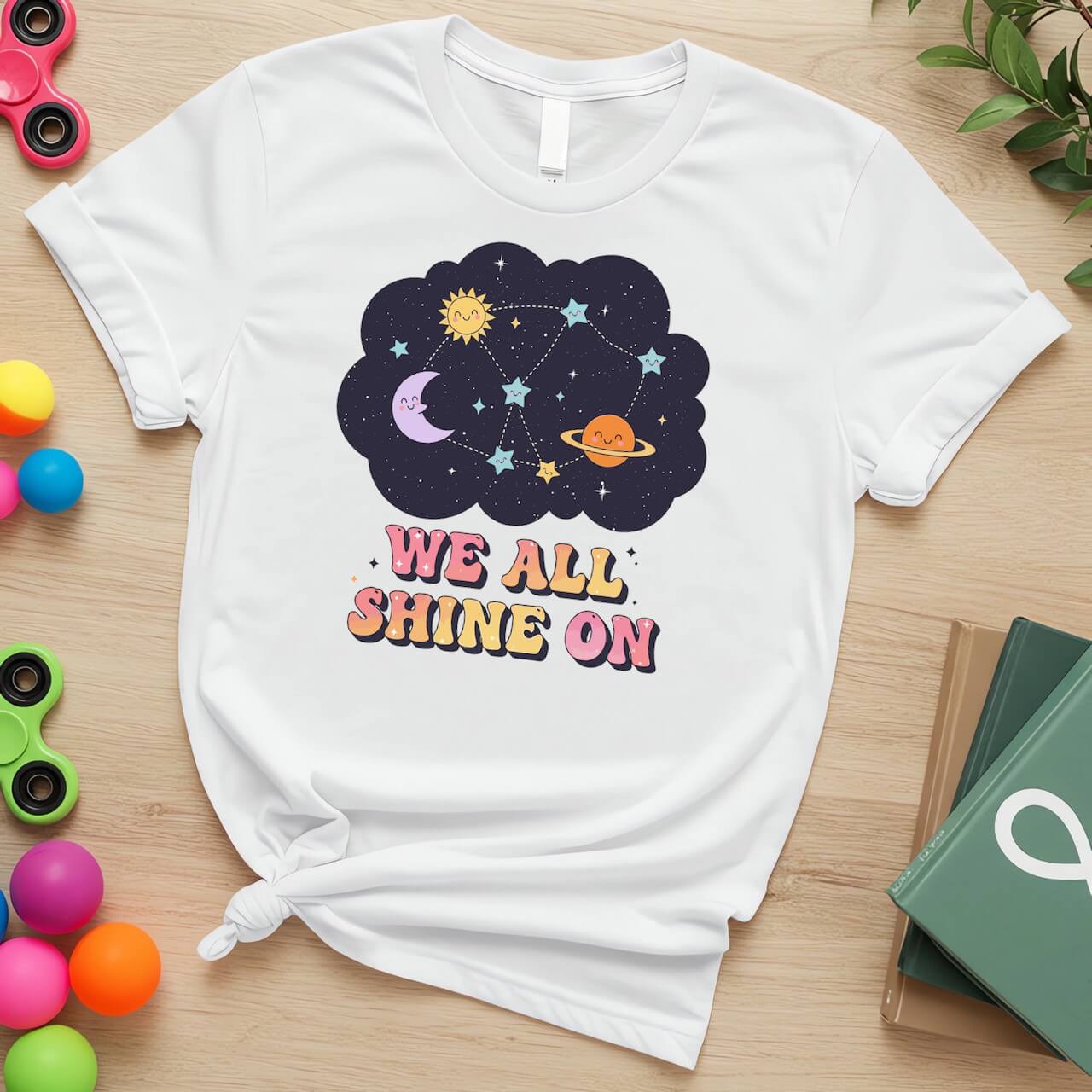 We All Shine On Autism Acceptance Cosmic Space Design