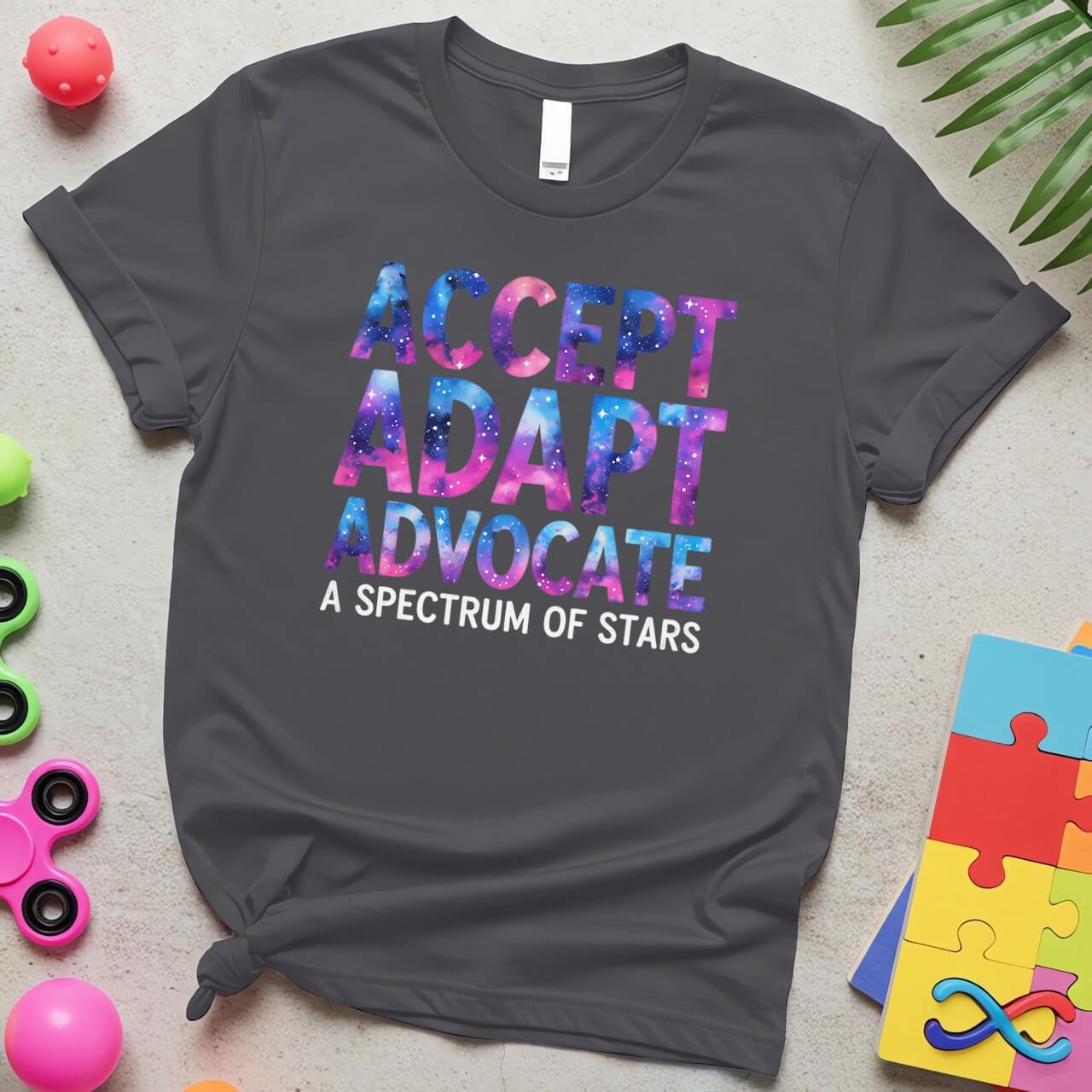 Accept Adapt Advocate Spectrum of Stars Autism Awareness
