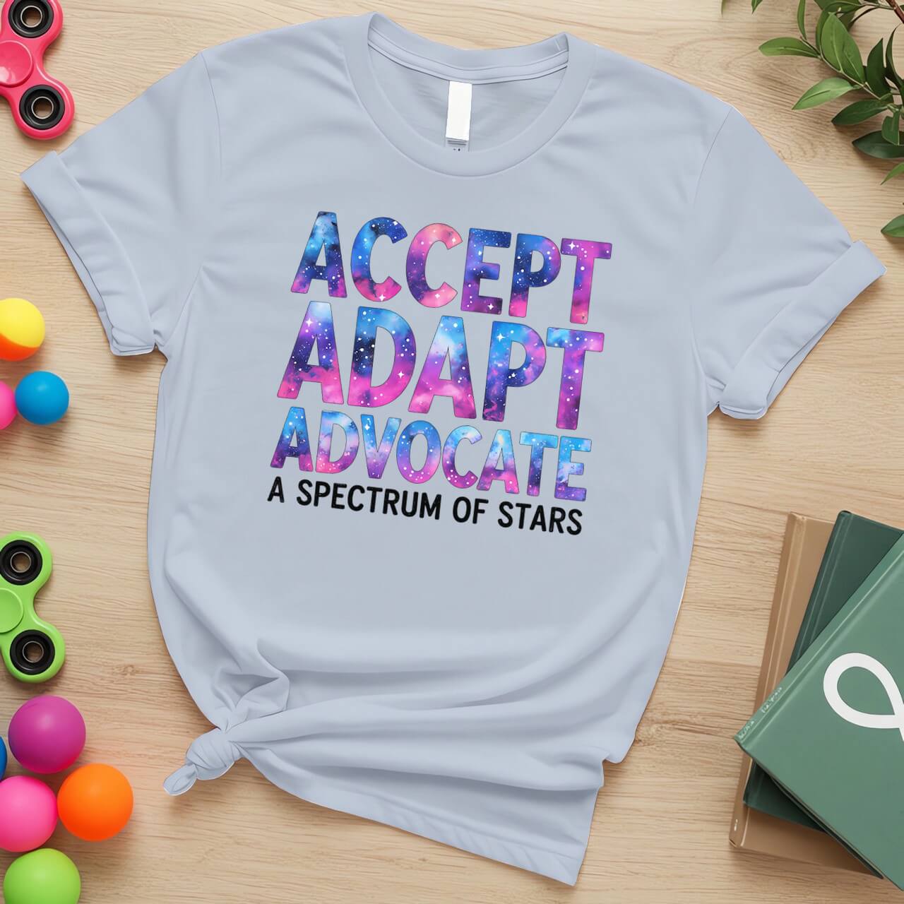 Accept Adapt Advocate Spectrum of Stars Autism Awareness