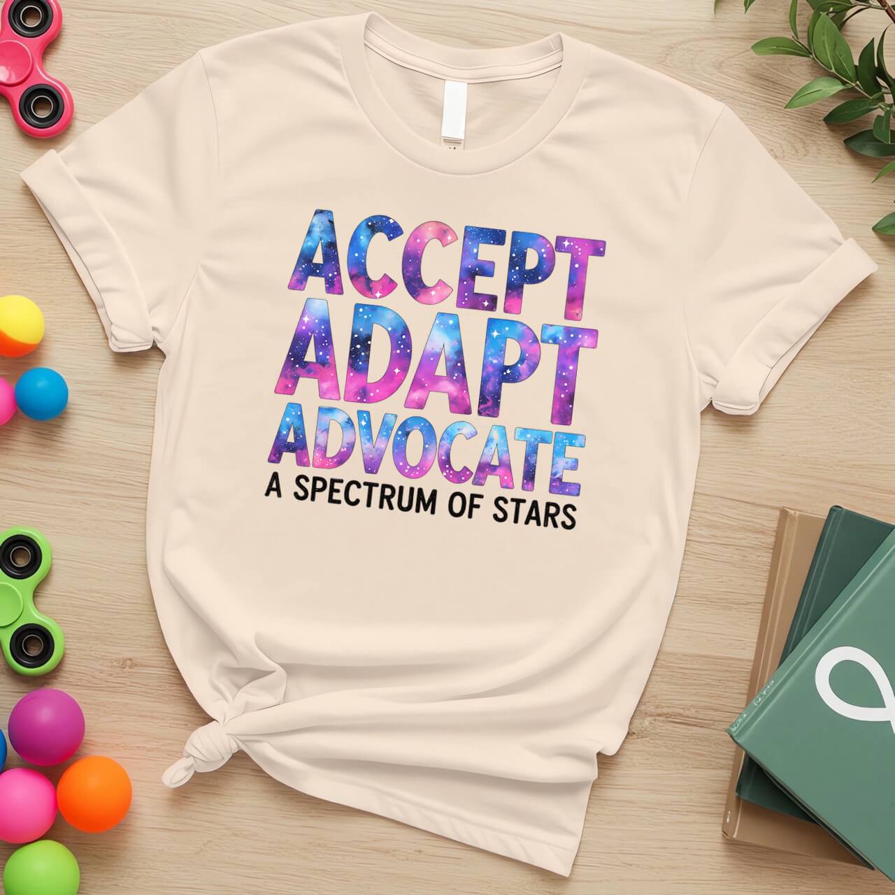 Accept Adapt Advocate Spectrum of Stars Autism Awareness
