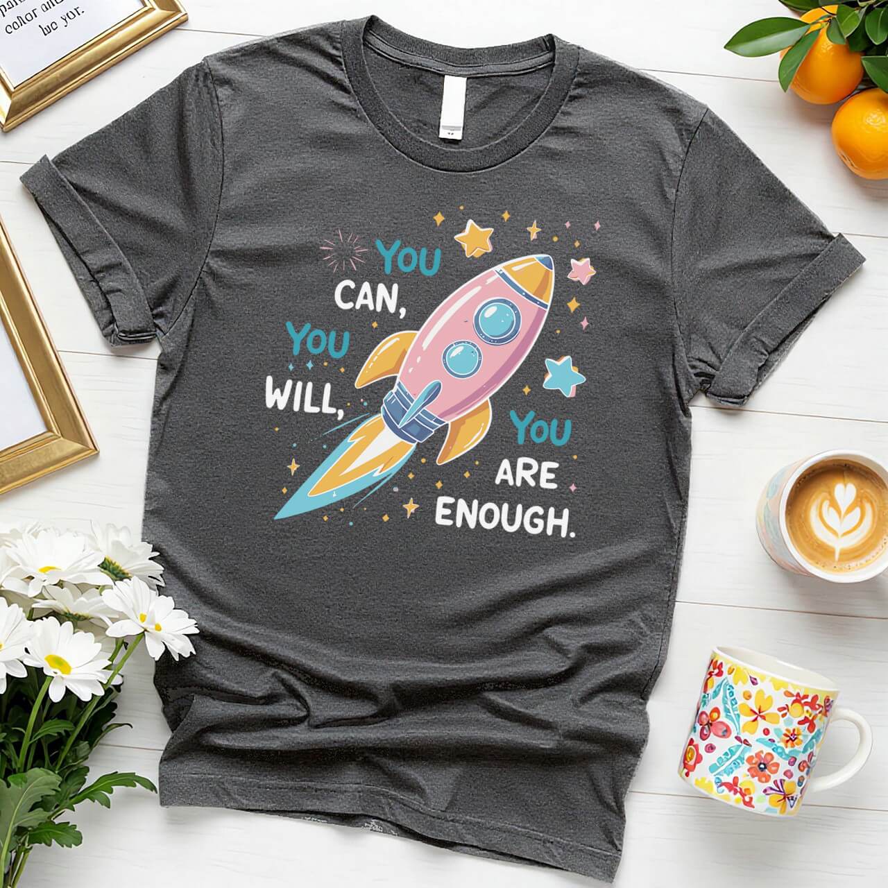 Rocket Illustration Design (You Can You Will You Are Enough)