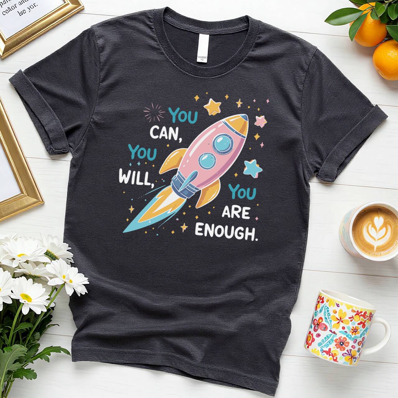 Rocket Illustration Design (You Can You Will You Are Enough)