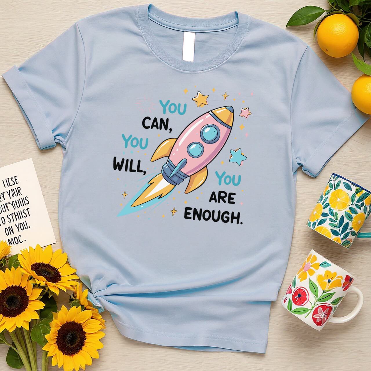 Rocket Illustration Design (You Can You Will You Are Enough)