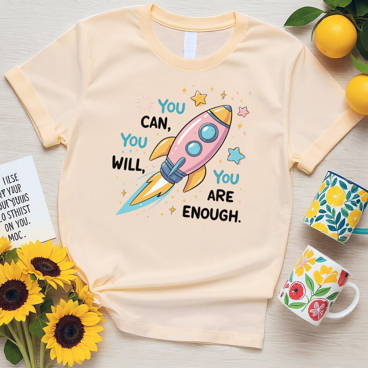Rocket Illustration Design (You Can You Will You Are Enough)