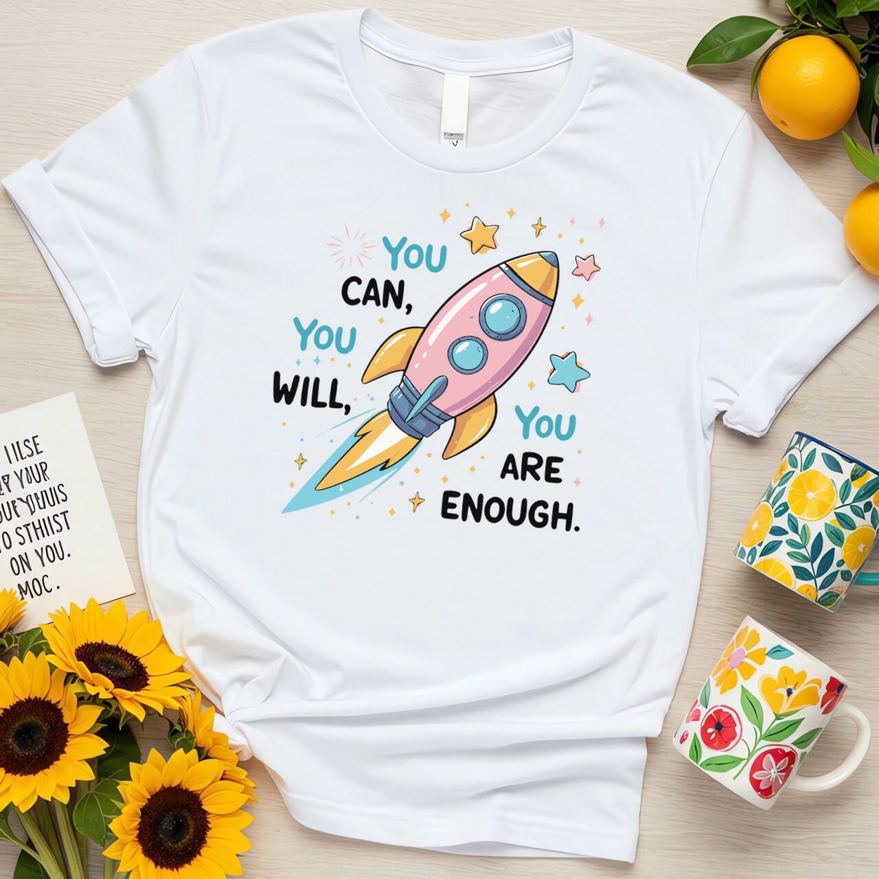 Rocket Illustration Design (You Can You Will You Are Enough)
