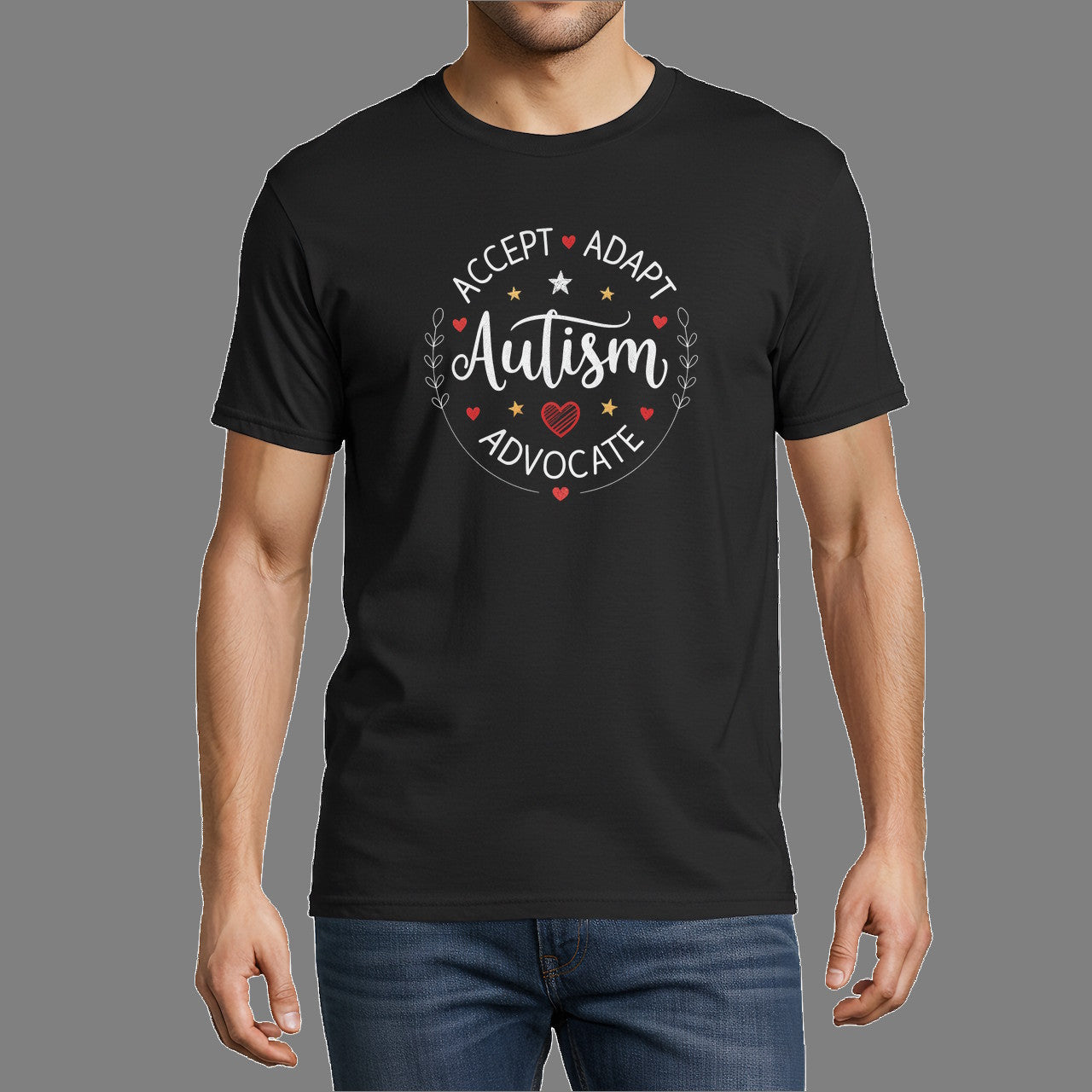 Autism Support – Accept, Adapt, Advocate (Stars & Hearts Edition)