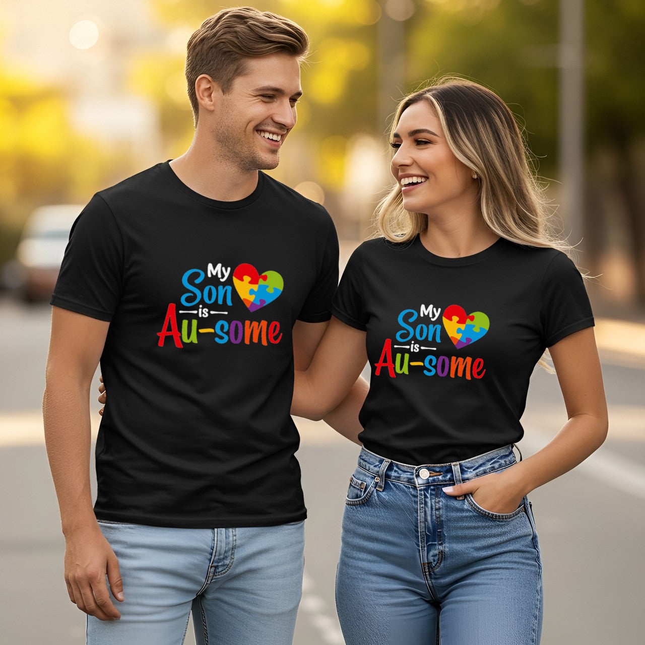 My Son is Au-some (Bold Puzzle Heart Autism Awareness)