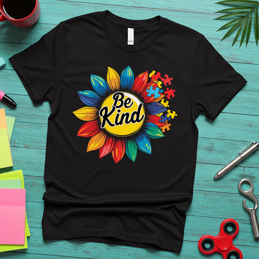 Be Kind ADHD Autism Awareness (Colorful Sunflower Puzzle)