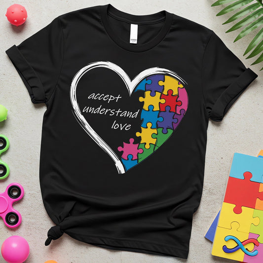 Accept Understand Love (Puzzle Heart for Neurodivergent Pride)