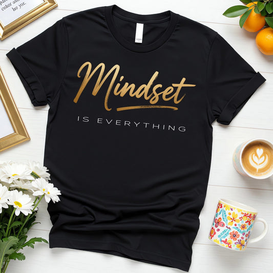 Mindset is Everything (Gold Brushstroke Inspirational Design)