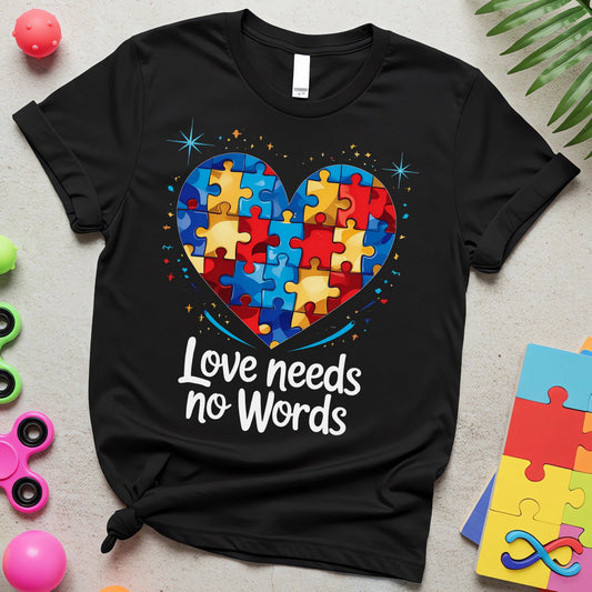 Love Needs No Words Autism Support (Classic Puzzle Heart Symbol)