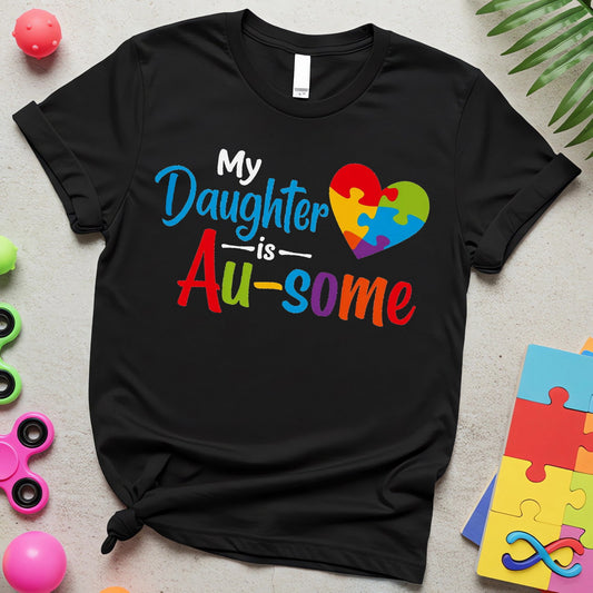 My Daughter is Au-some (Rainbow Puzzle Heart Autism Design)