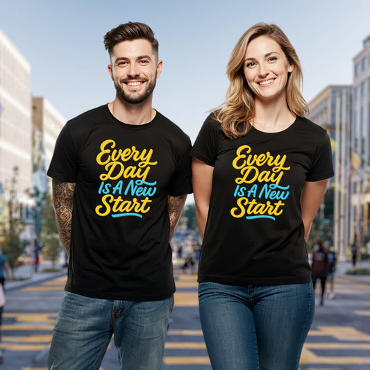 Every Day Is A New Start (Bright Script Positivity Design)