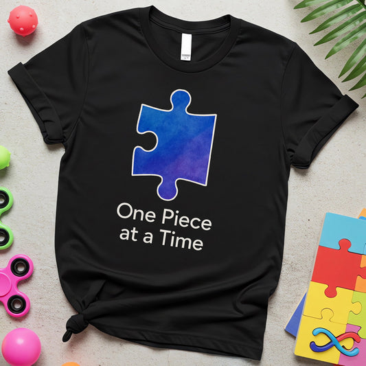 One Piece at a Time (Blue Puzzle Autism Awareness Design)