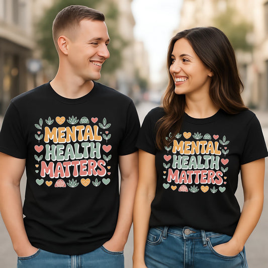 Colorful “Mental Health Matters” Floral Graphic (Mental Wellness Design)