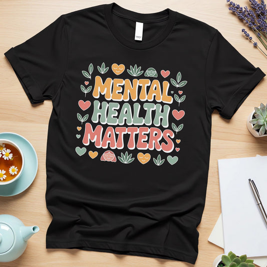 Colorful “Mental Health Matters” Floral Graphic (Mental Wellness Design)