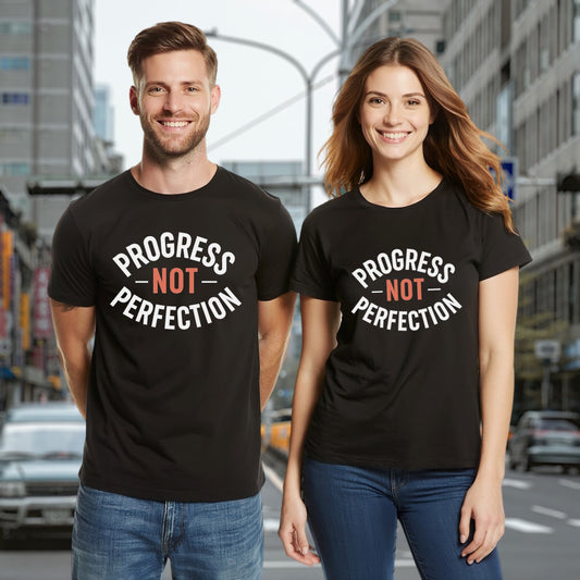 Progress Not Perfection (Bold Arc Typography Motivational Design)