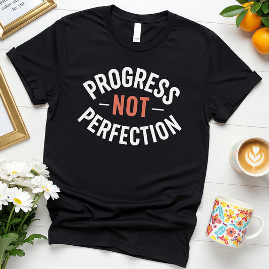 Progress Not Perfection (Bold Arc Typography Motivational Design)