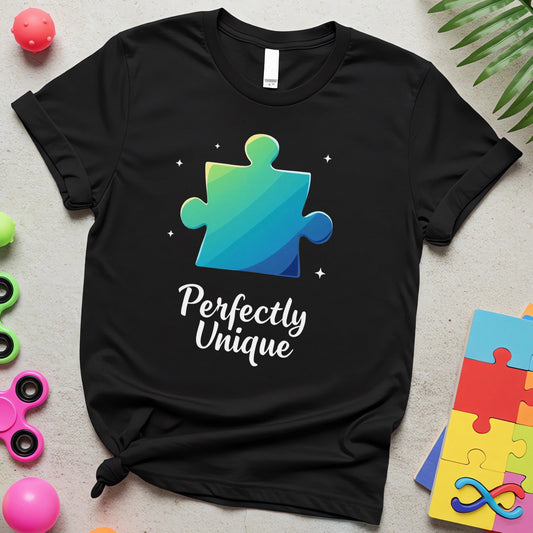 Perfectly Unique (Gradient Puzzle Piece Autism Inclusion Design)