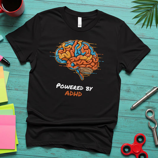 Powered by ADHD Brain (Colorful Neurodivergent Pride)