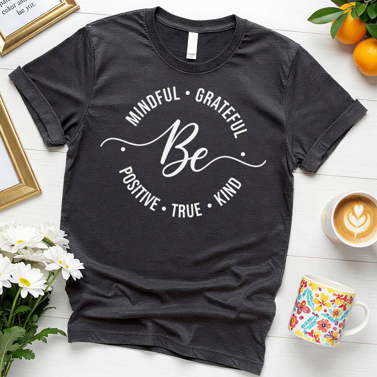 Minimalist Positivity Circle (Be Kind Grateful Mindful Design)