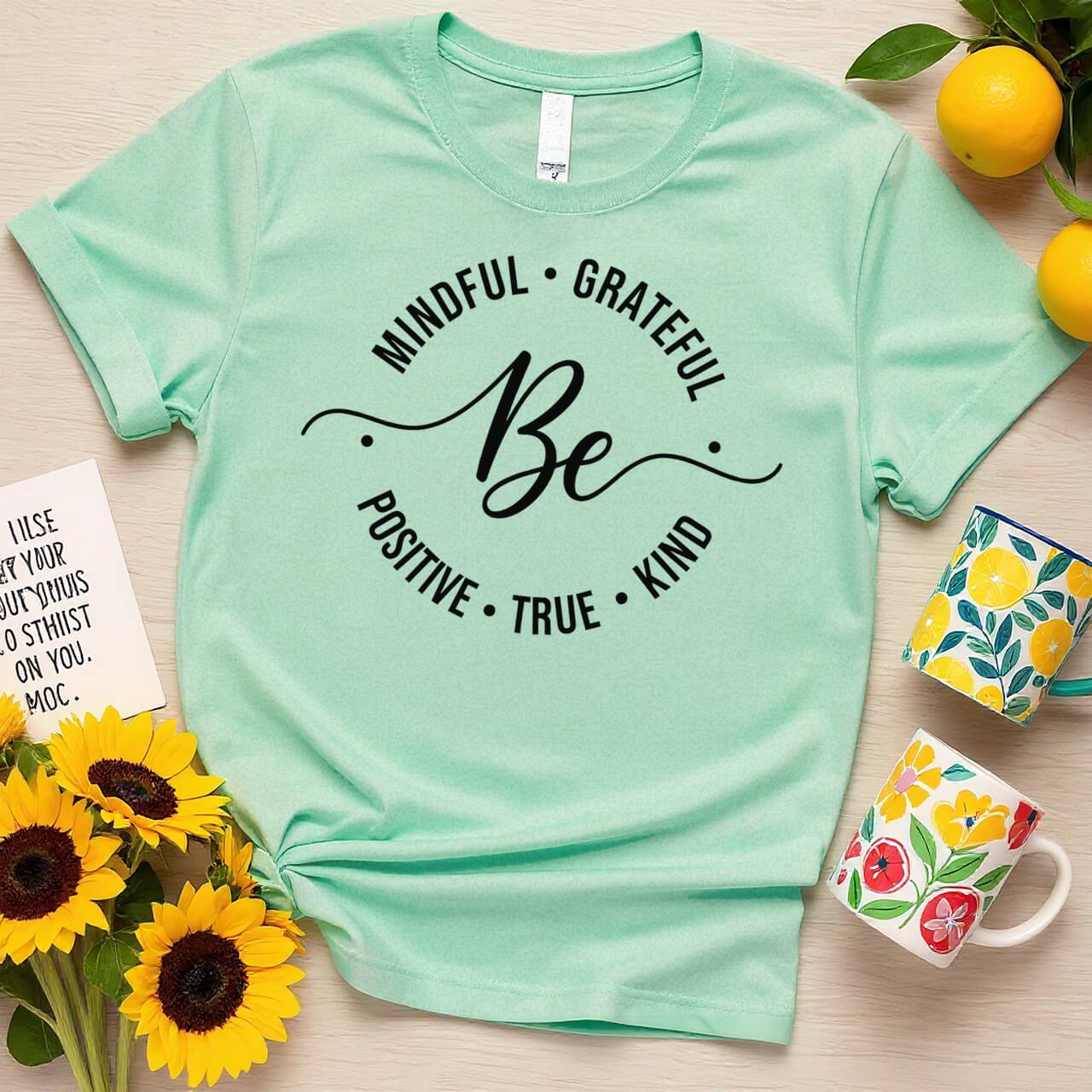 Minimalist Positivity Circle (Be Kind Grateful Mindful Design)