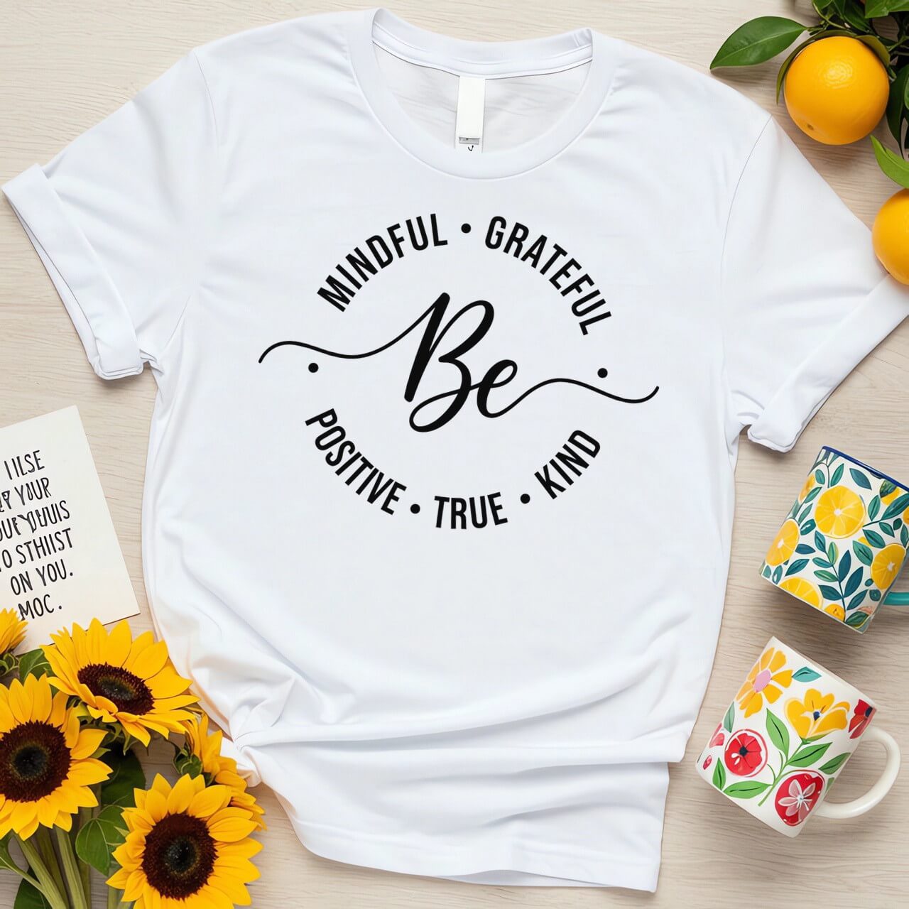 Minimalist Positivity Circle (Be Kind Grateful Mindful Design)