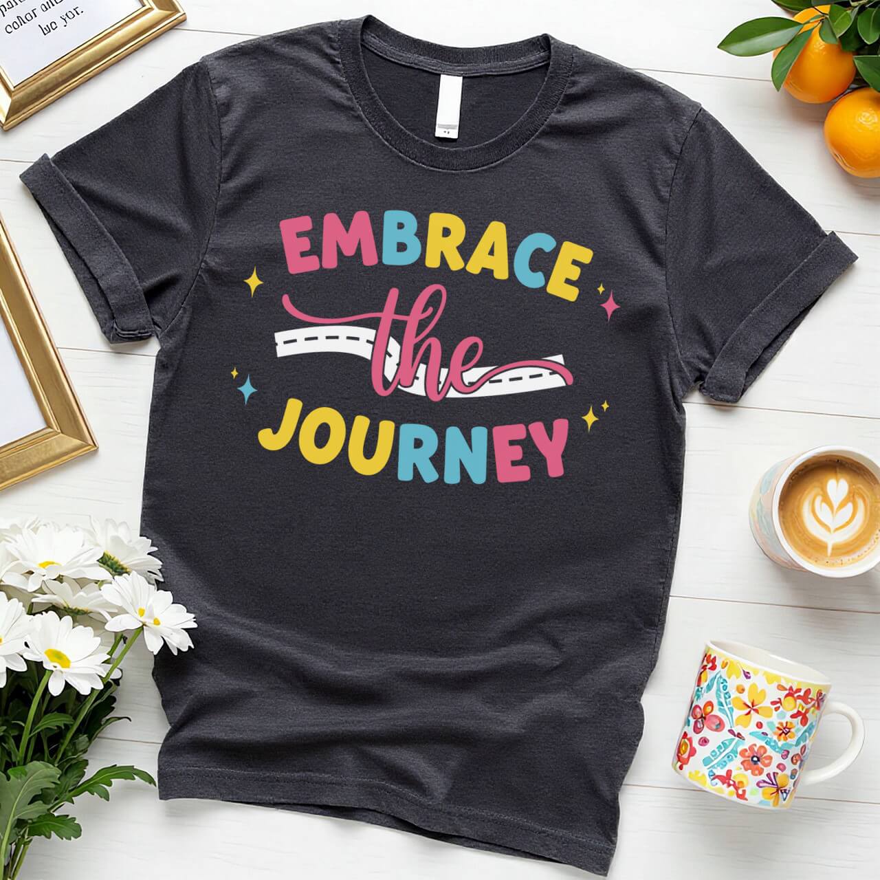Pastel Script Graphic (Embrace the Journey Road Design)