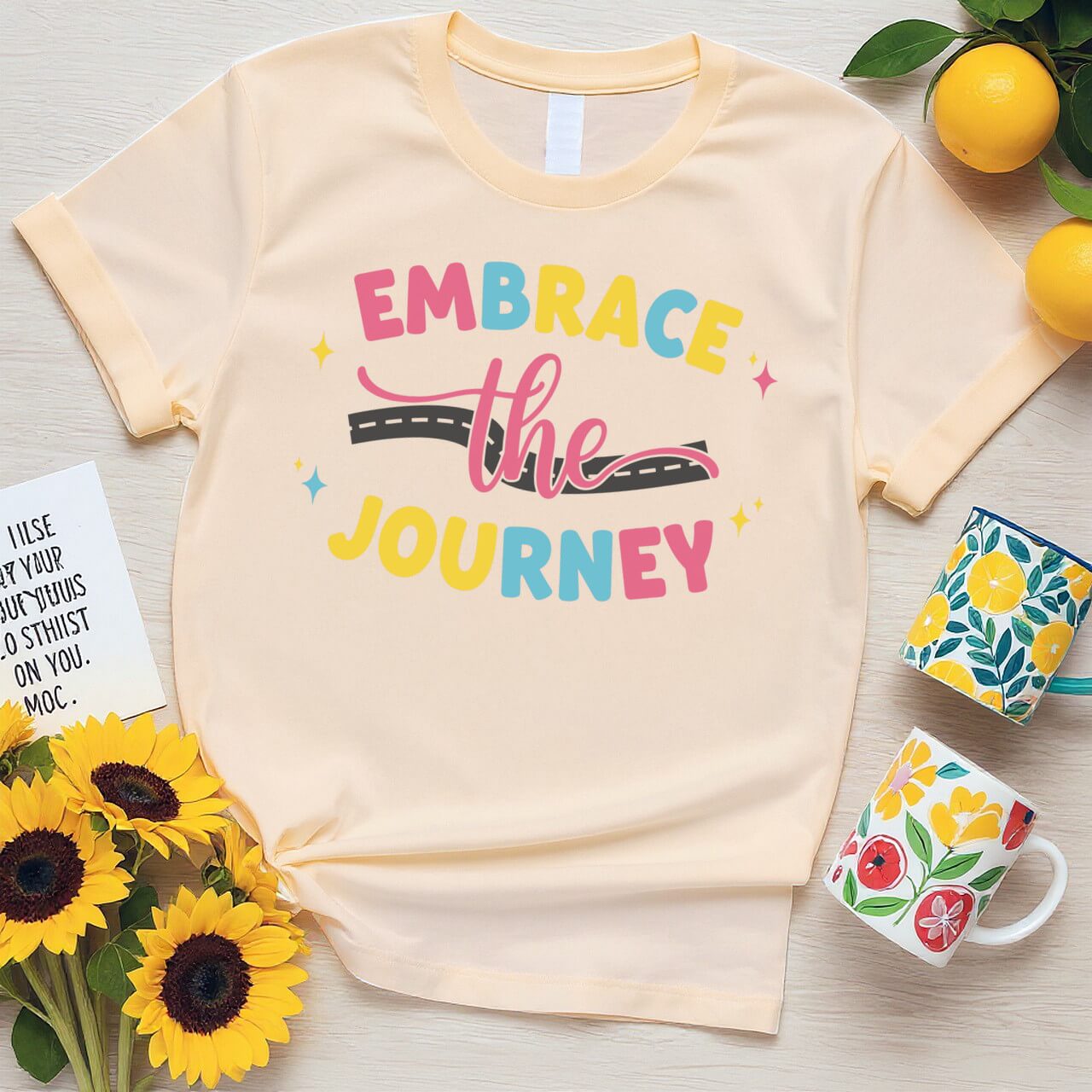 Pastel Script Graphic (Embrace the Journey Road Design)