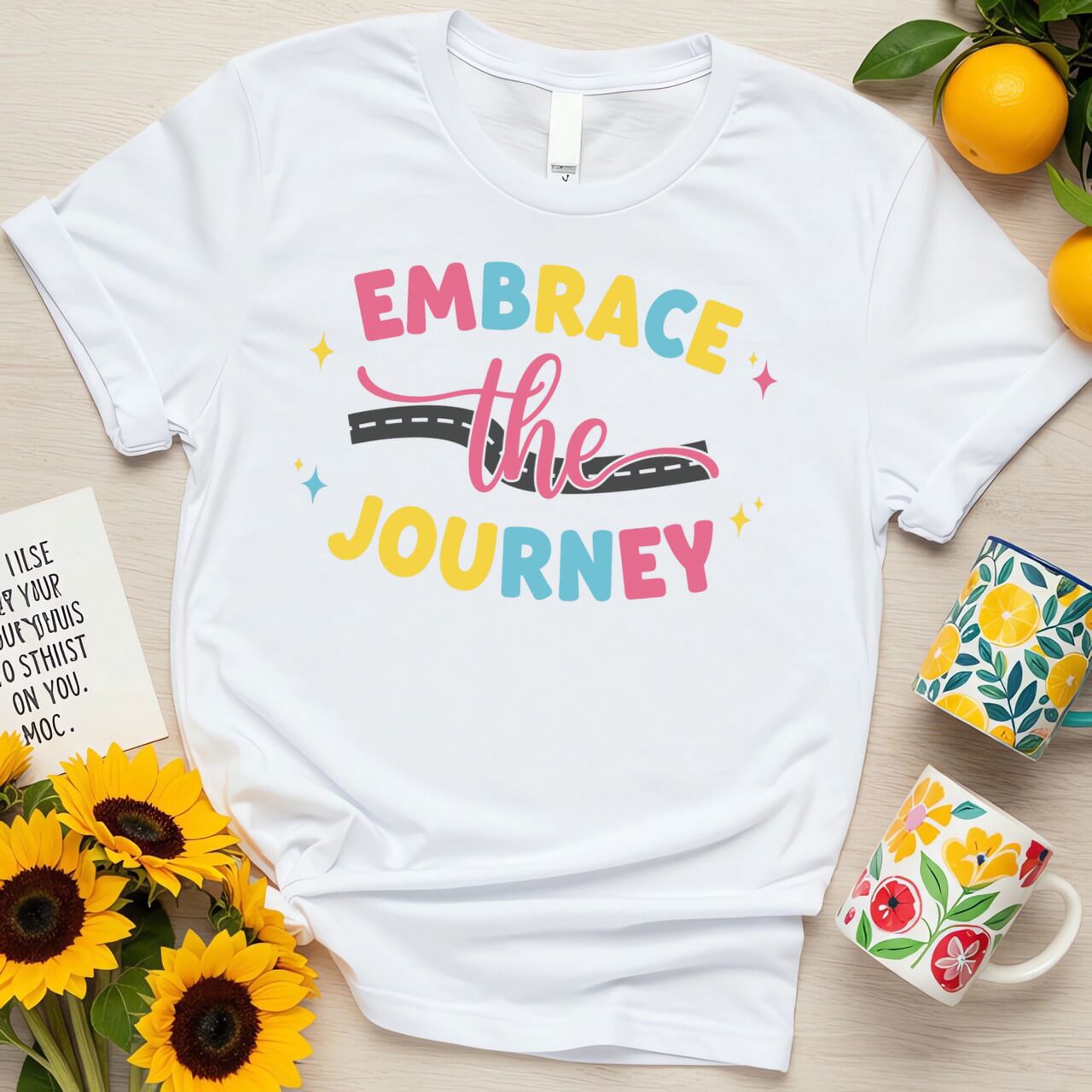 Pastel Script Graphic (Embrace the Journey Road Design)